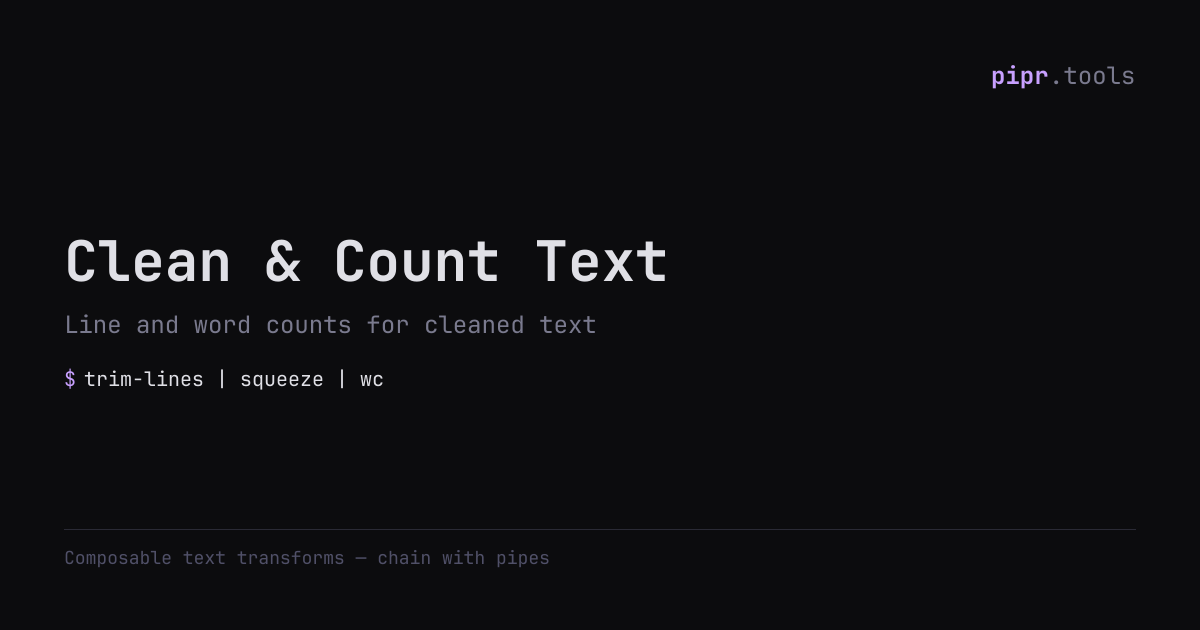 Clean & Count Text — pipr.tools
